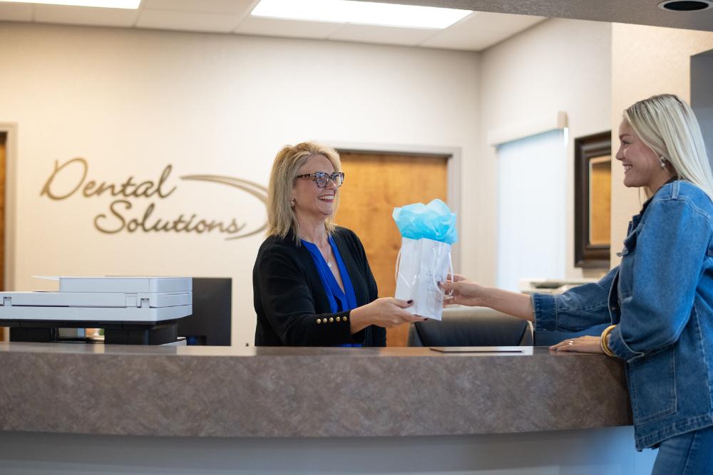 dental tray with dental instruments placed on it